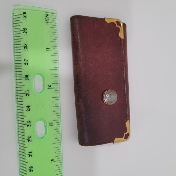 Cartier 4 Key Hooks Charm Case Wallet Red Bordeaux Burgundy Small Logo Leather - Picture 10 of 12